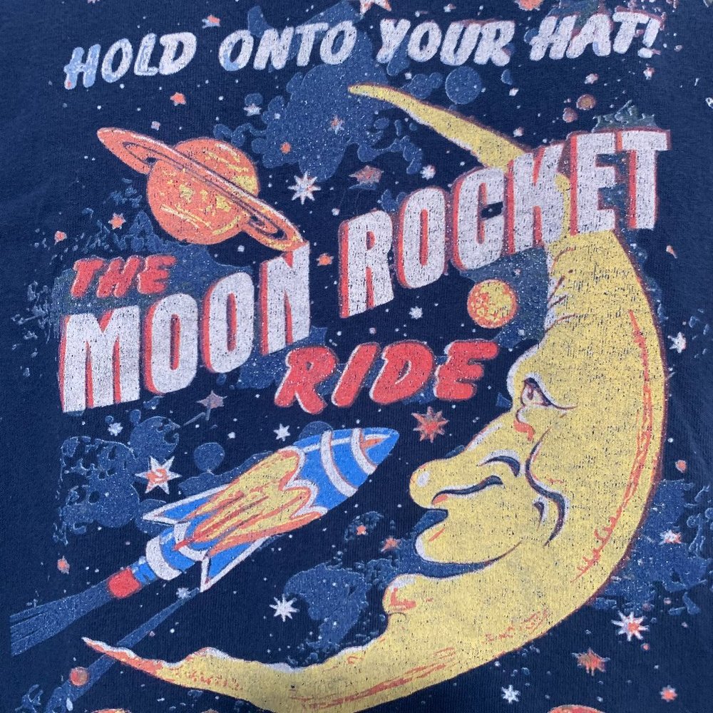 Hanes Short Sleeve MOON ROCKET RIDE Tee - Picture 2 of 3